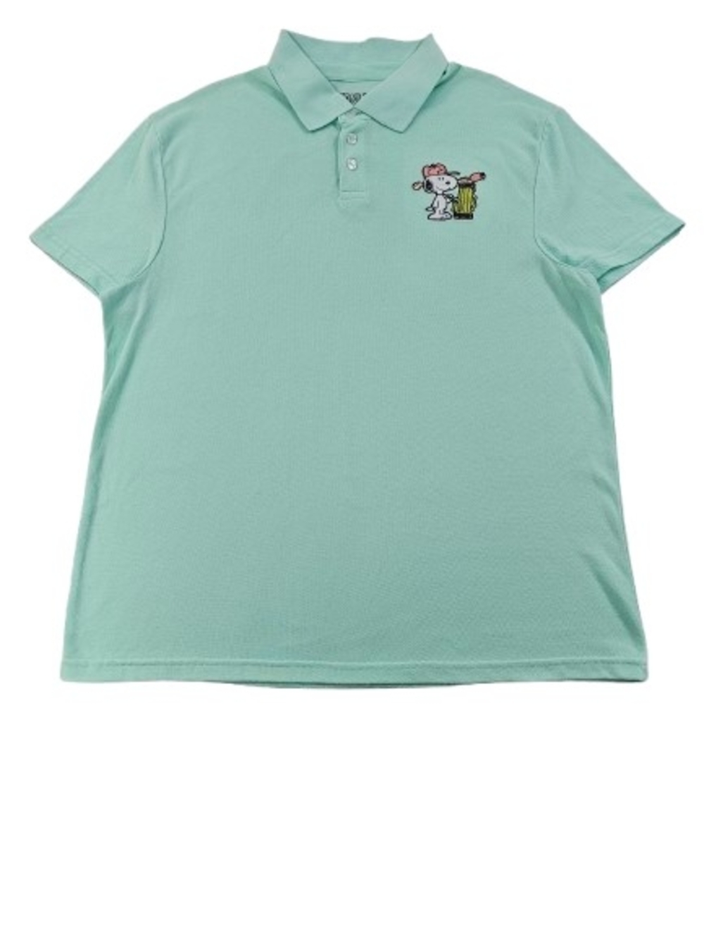 Peanuts Snoopy Golf Polo Men's 2XLarge Mint Green Embroidered Shirt Bag Club Hat